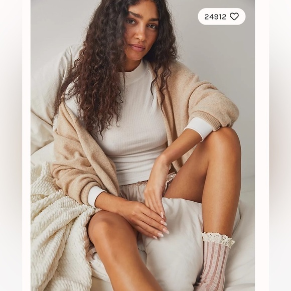 FREE PEOPLE BASIC THE RICKIE RIBBED LONG SLEEVE TEE MOCK NECK SIZE XS NWT - Picture 4 of 4